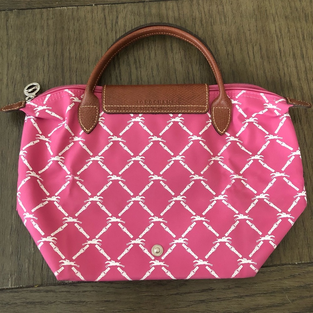 Longchamp | Small Pink Purse with White Horse Belt Logo - Picture 2 of 6